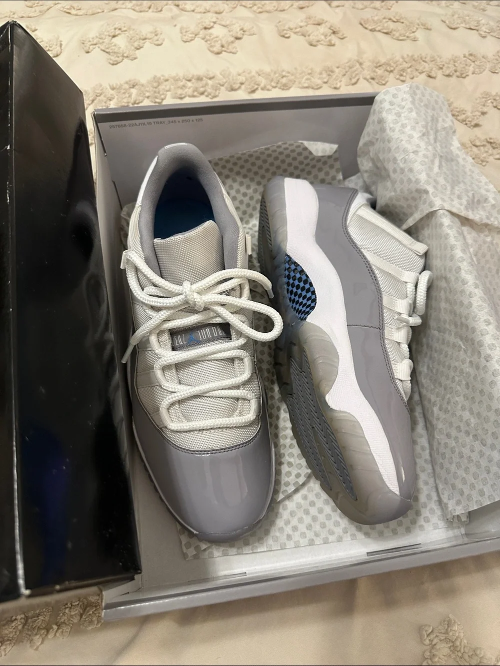 Jordan Men's Low-Top Athletic Sneakers in White and Gray